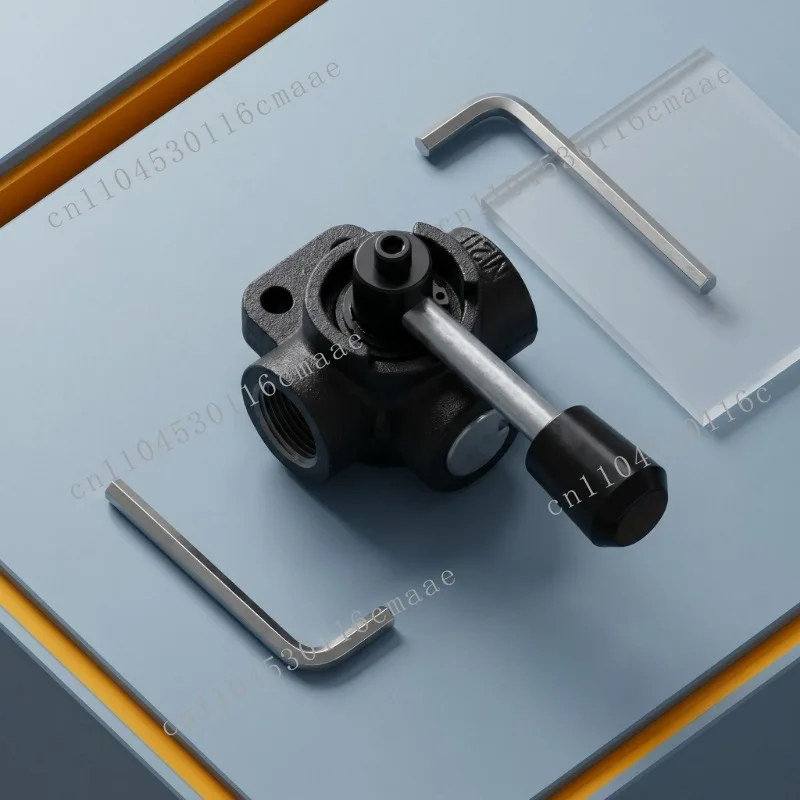 Hydraulic system control valve, three-way manual rotary valve for marine vehicle pumping station