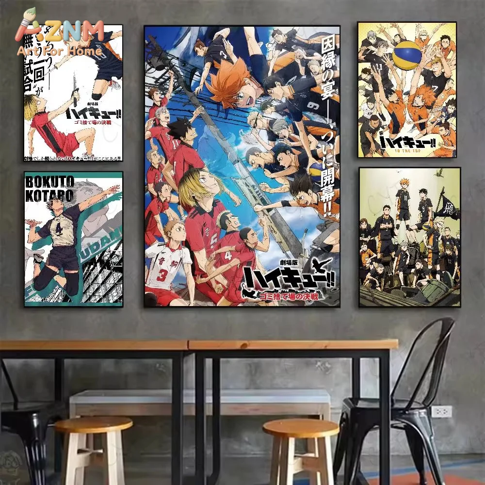 1PC ， H-Haikyuu Hot Anime Poster art wall home living room bedroom bar aesthetic decoration - view 3