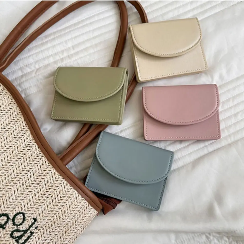 New PU Leather Women Wallets Large Capacity Small Coin Purse Dopamine Color Portable Cash Bag Female