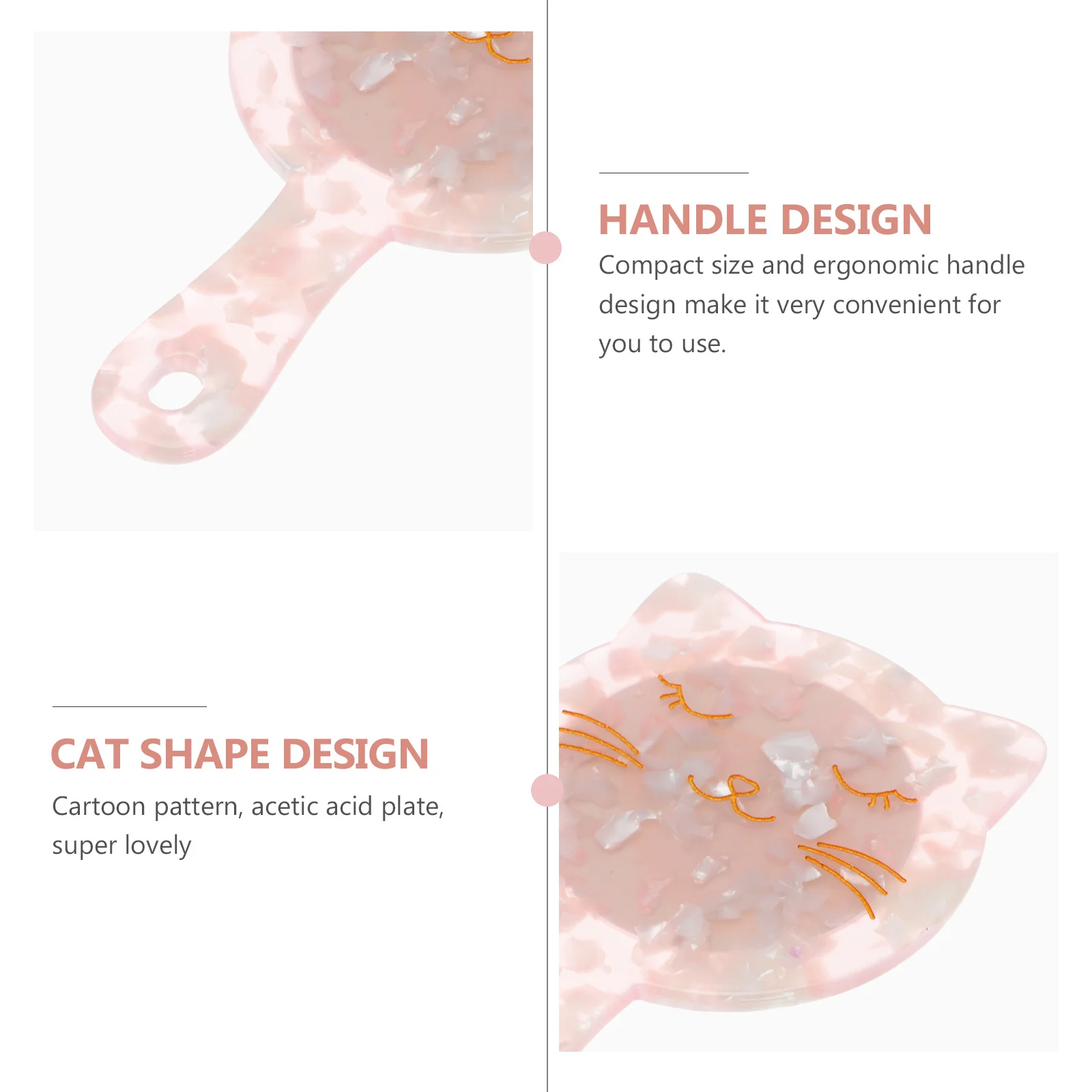 1Pcs Marble Makeup Mirror Portable Retro Handheld Compact Clear Mirror for Women Travel Accessories