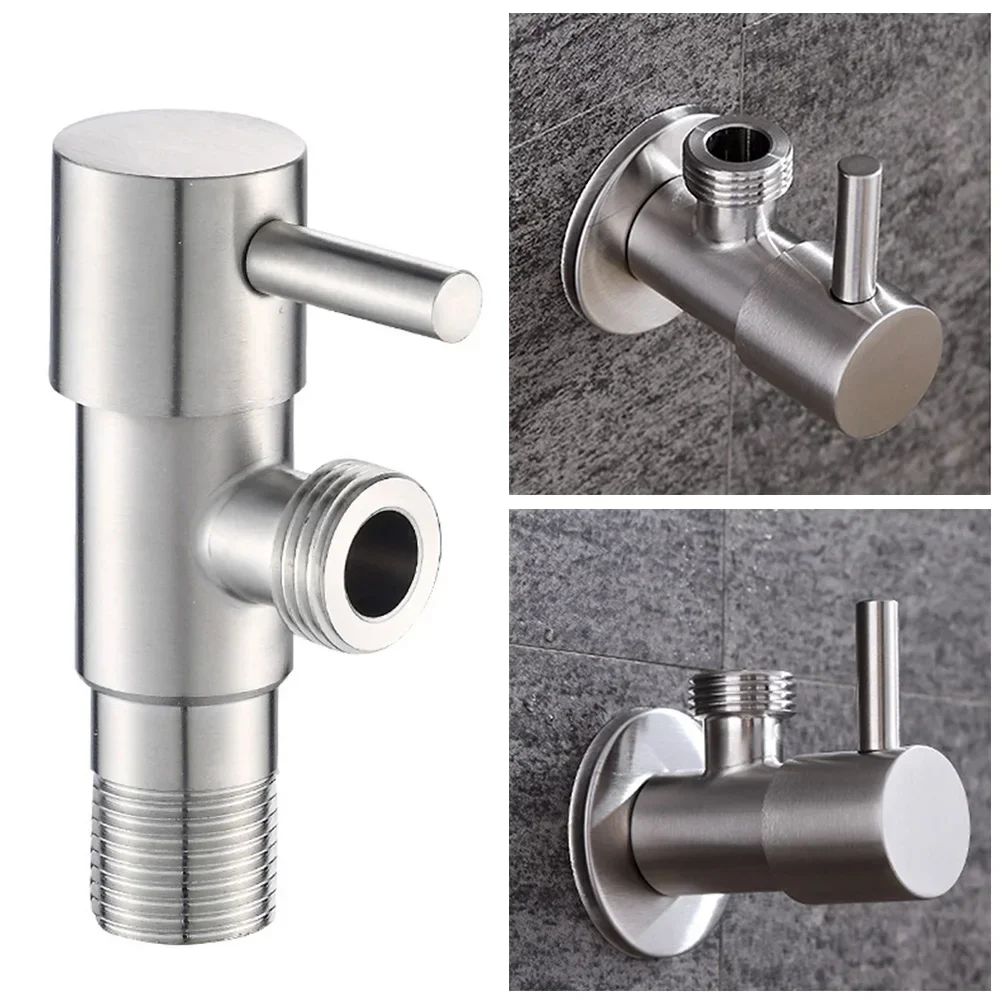 

304 Stainless Steel Faucet Triangle Valve Angle Inlet Water Stop Valve Hot Cold Water Heater Toilet Copper Core Switch Valve