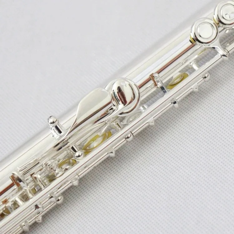 Ebony Wood Flute Silver Plated Keys Flute Instrument High Quality In Stock Wooden Flute Professional Wind Instrument Gear