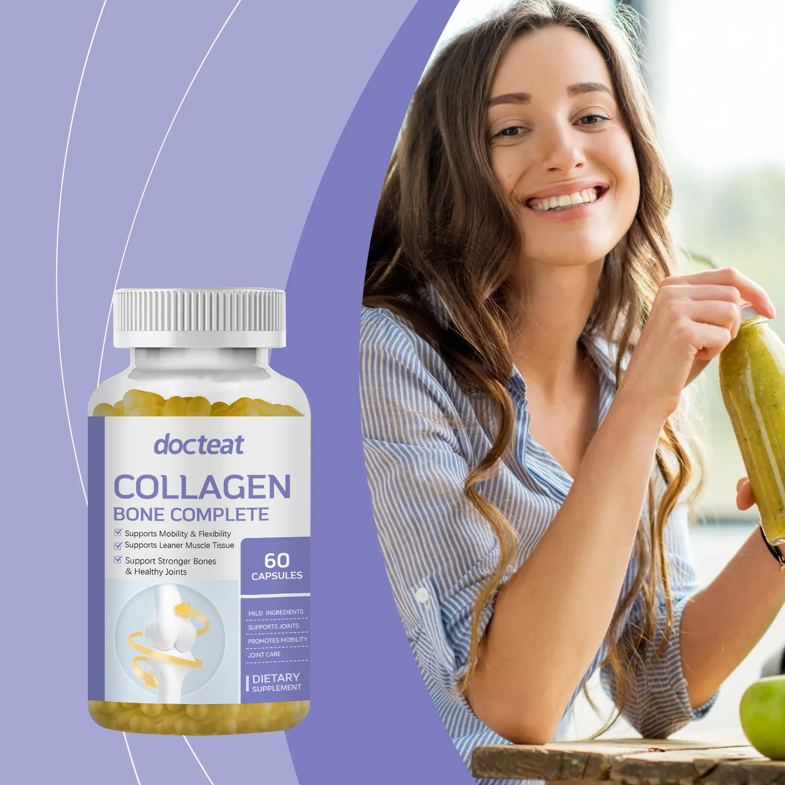 Collagen Capsules Rich in Vitamins and Minerals to Support Joint Vitality