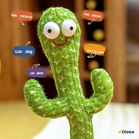 2024 New Rechargeable Cactus Plush Toy Rocking Learning To Talk Cactus Twist Funny Singing Dancing Electric Plush Toy