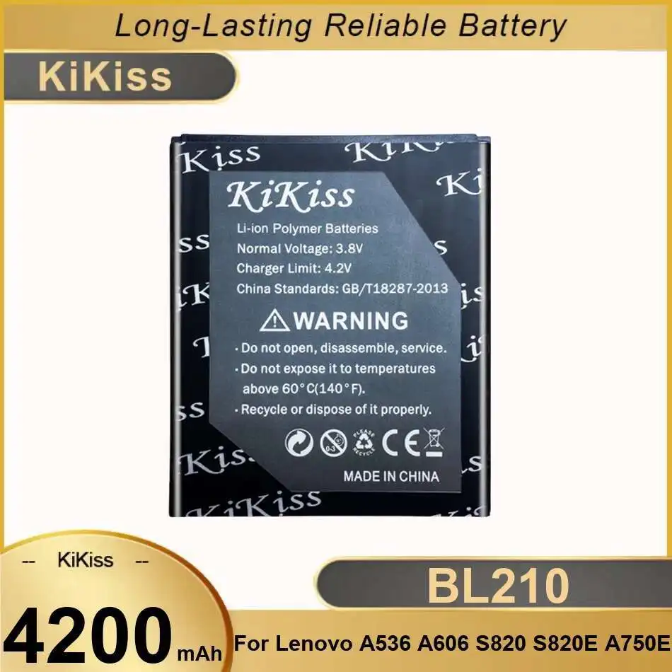 

Mobile Phone Battery BL210 4200Mah For Lenovo A536 A606 A656 S820 S820E A750E A770E A766 A658T S650 A398T A828t