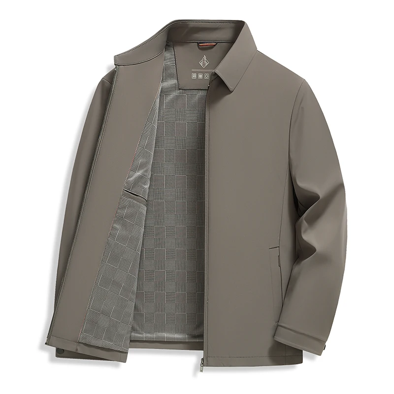 Essential Men's Executive Jacket Simple Style Coffee Navy Blue Basic Coats Menswear Spring Autumn Daily Workwear Effortless