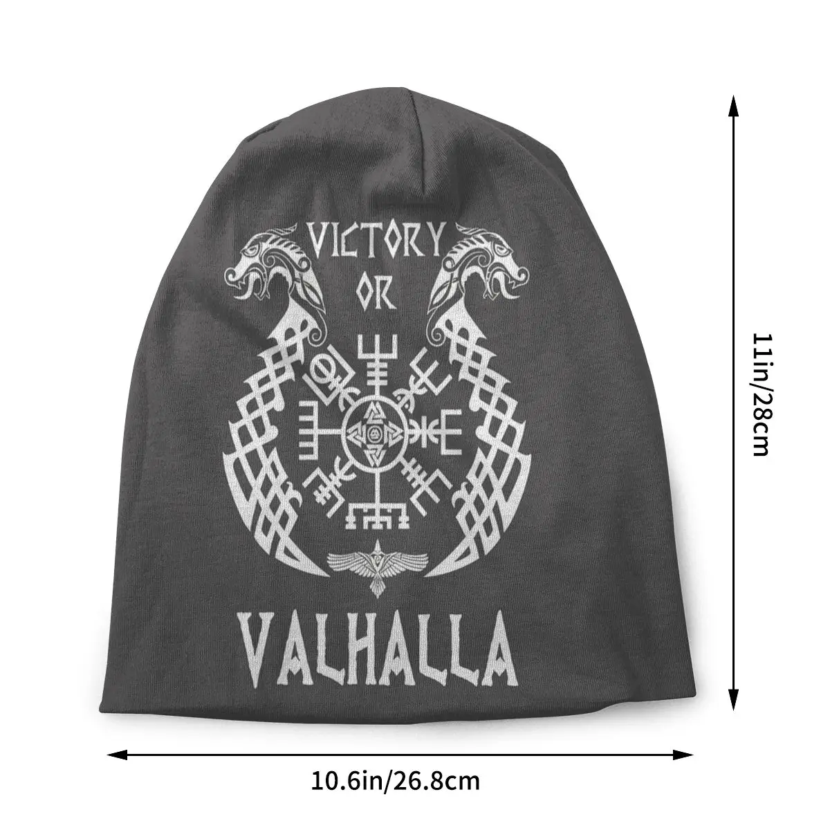 Thin Bonnet Hats Viking Men Women's Victory Or Valhalla Dark Grey Cap Design Skullies Beanies Caps