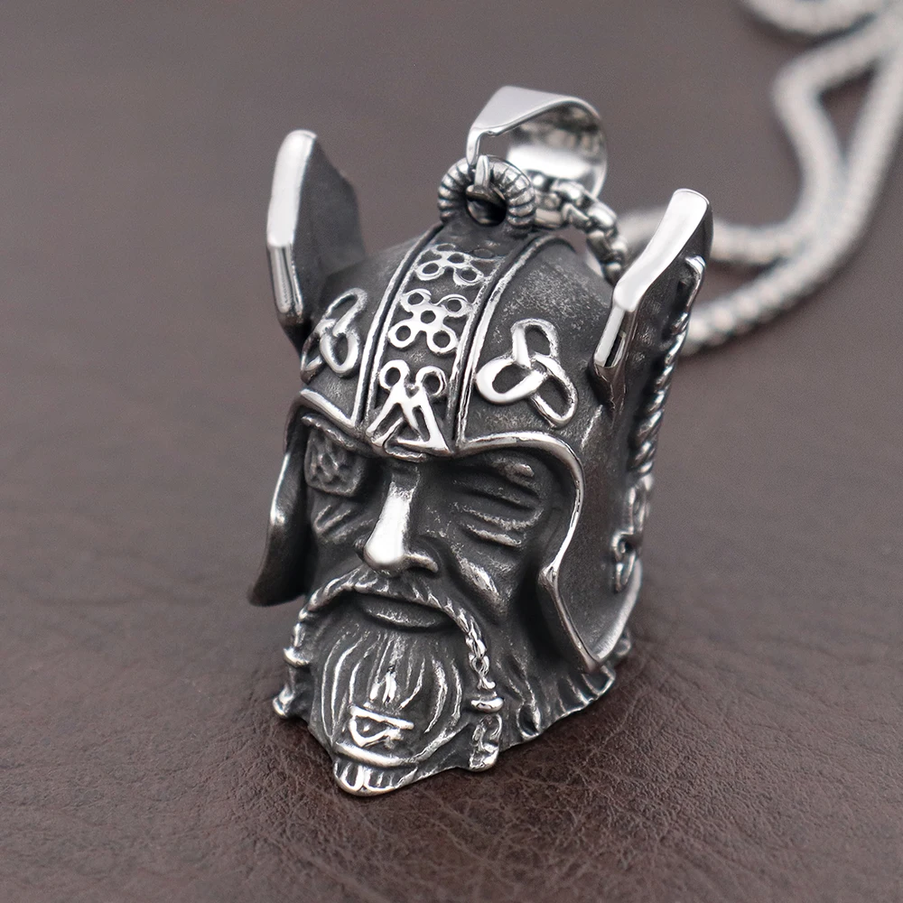 Norse Viking Bell Pattern Necklace for Men Stainless Steel Vintage Spartacus Pendant Fashion Biker Jewelry Accessories Wholesale