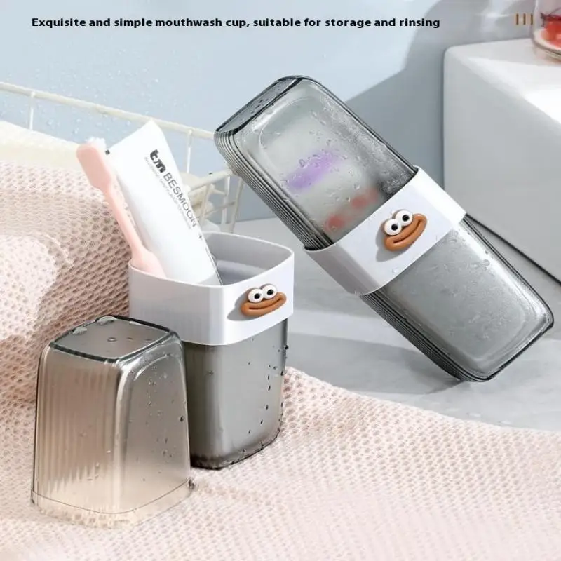 حامل فرشاة أسنان للسفر مع كوب غسول الفم محمول متين على شكل بيضاوي لتخزين معجون الأسنان بالفرشاة صندوق أدوات الأسنان