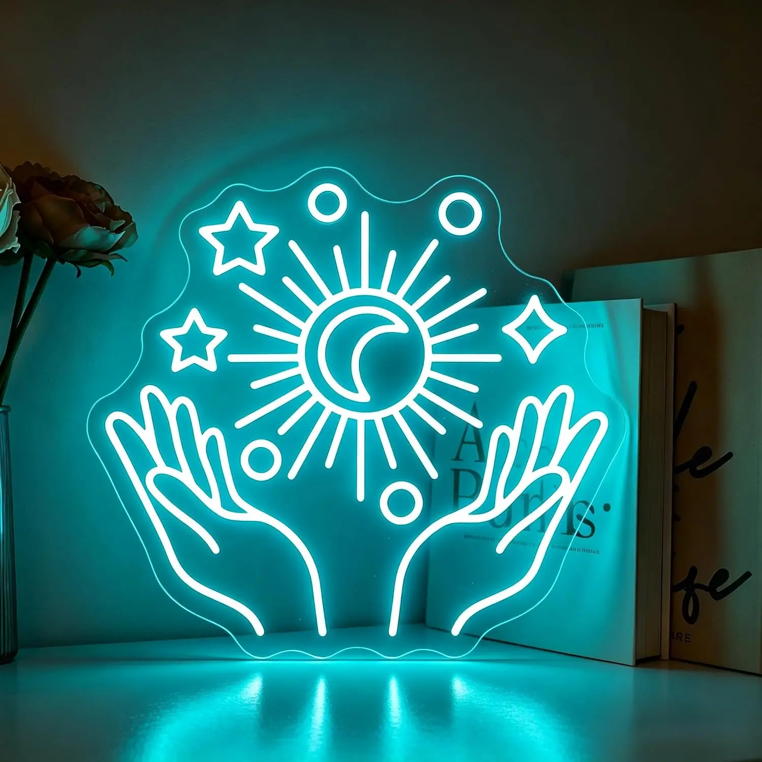 lumiere-neon-led-usb-dimmable-mains-mystiques-tenant-soleil-lune-Etoile-pour-fete-bar-chambre-decoration-esthetique-cadeau-spirituel