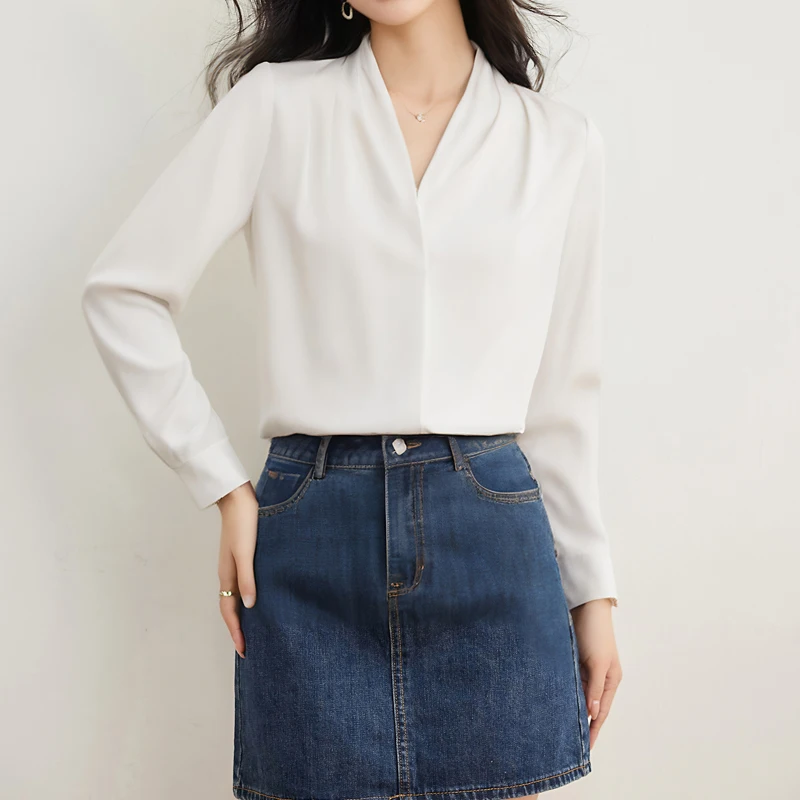 

Korean Basic Chiffon Blouse For Women Spring Autumn Long Sleeve Pullover Office Lady Clothes Tops Elegant Female Shirts