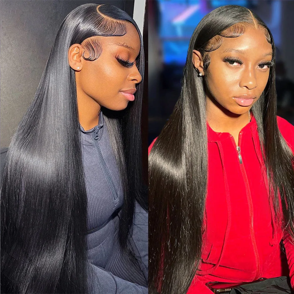 

Прямые парики из натуральных человеческих волос, 40 дюймов, с кружевной передней частью, бразильские, 13x4, 13x6, HD кружевные парики для чернокожих женщин, предварительно выщипанные.