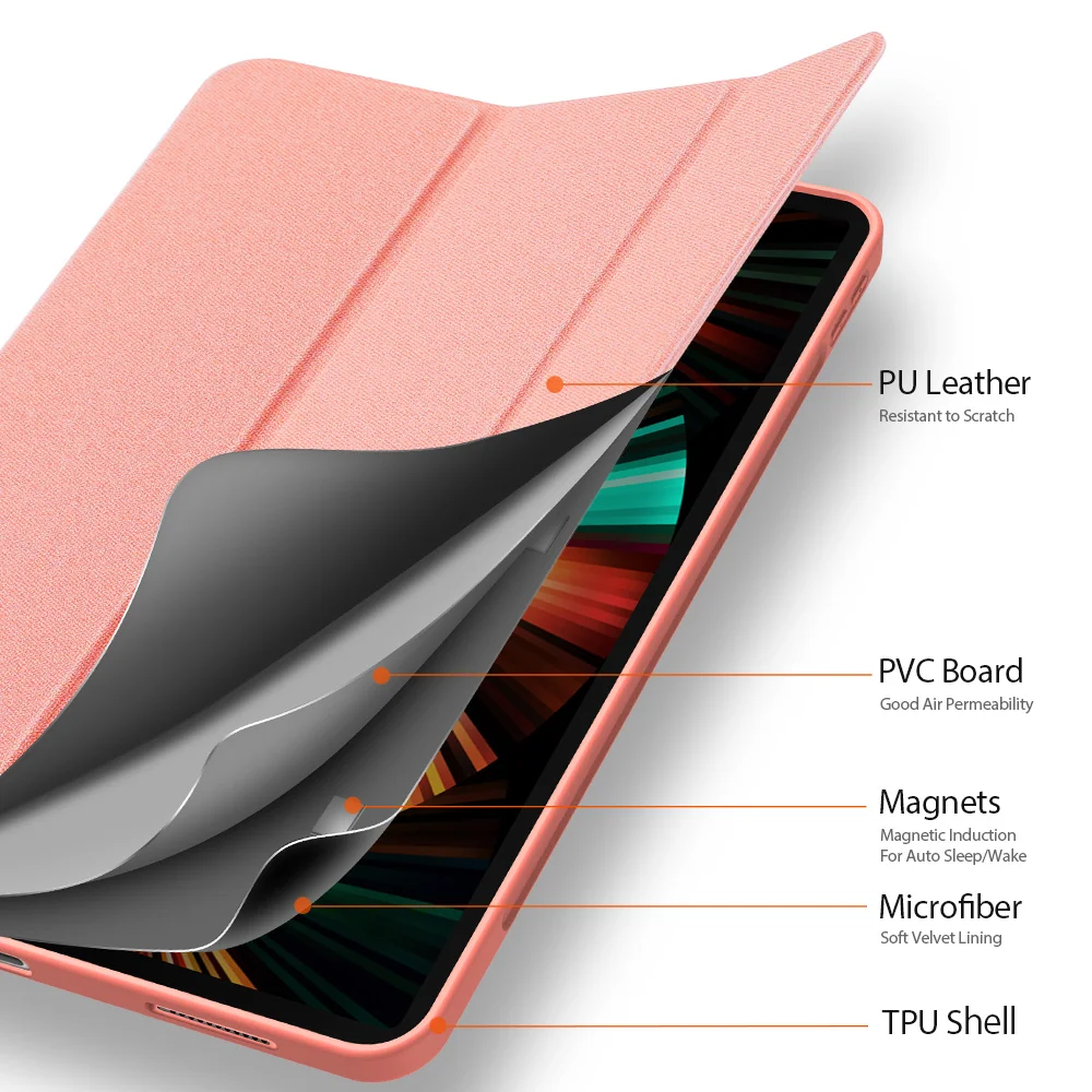 Exquisite Tablet Cover For iPad Pro 11 2021 Case 2020 With Pencil Holder Stand PU Leather Protect Shell For iPad Case Pro 12 9