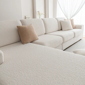 1pc Polar Fleece Sofa Cover Washable Couch Covers Adjustable Elastic Sofa Cover Pet Friendly  Slipcovers Furniture Protector