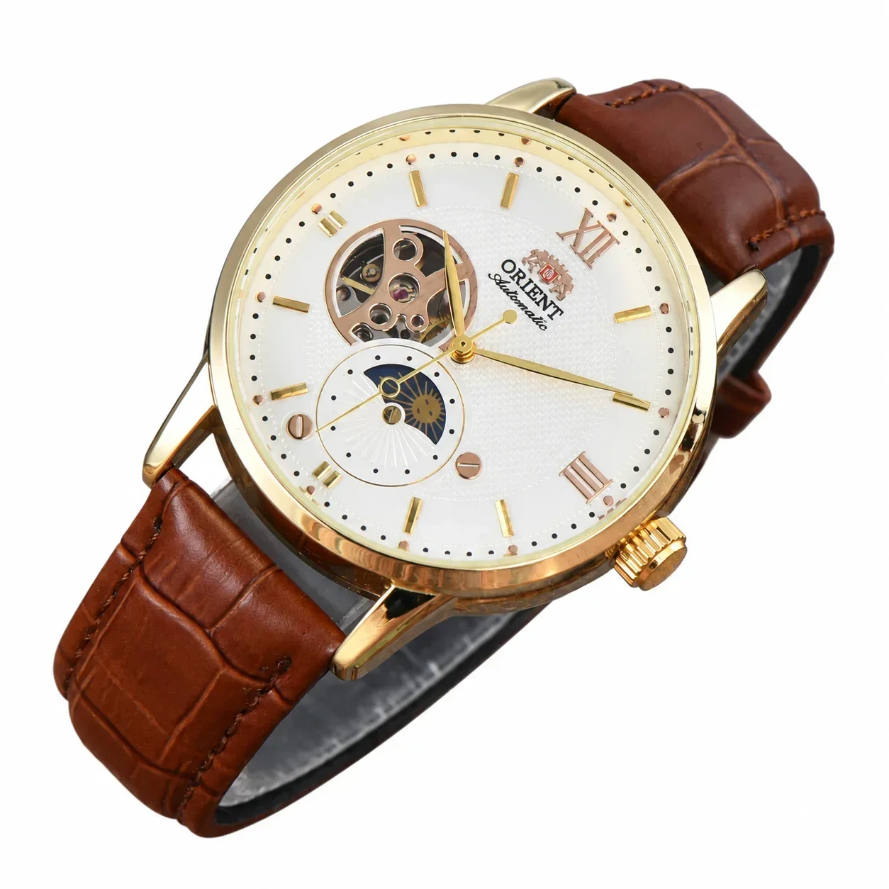 Full-Featured Ultra-Thin Automatic Sports Watch with Skeleton Dial and World Time O Series