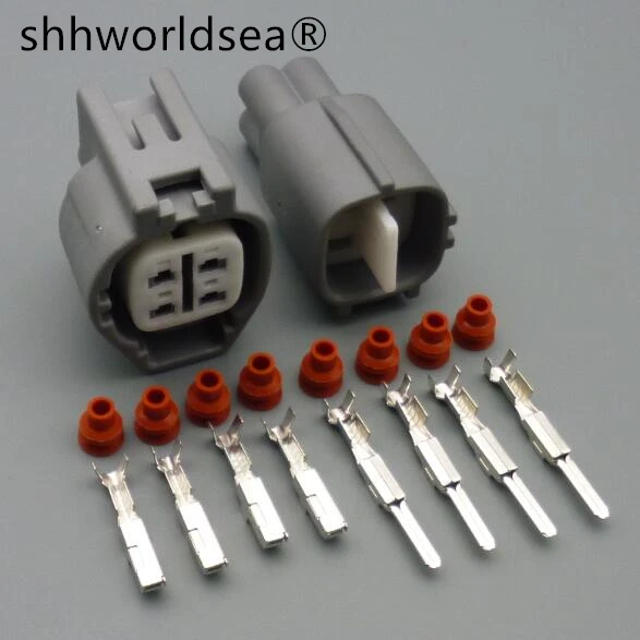 

shhworldsea 4 Pin 2.2mm Oxygen Sensor Connector Bulkhead Male Female Socket Plug For Toyota 1JZ-GTE 2JZ-GTE 6188-0517 6189-0629