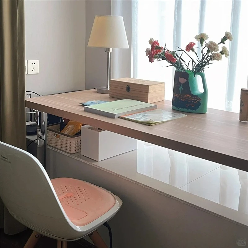 Solid wood suspended acrylic bay window desk high and low foot bedroom computer desk modern simple balcony long and short leg ta