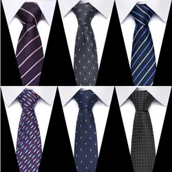 Wholesale Fashion Luxury 7.5 cm Tie For Man Blue Purple Striped Plaid Business Necktie Suit Accessories Cravat Fit Wedding Party