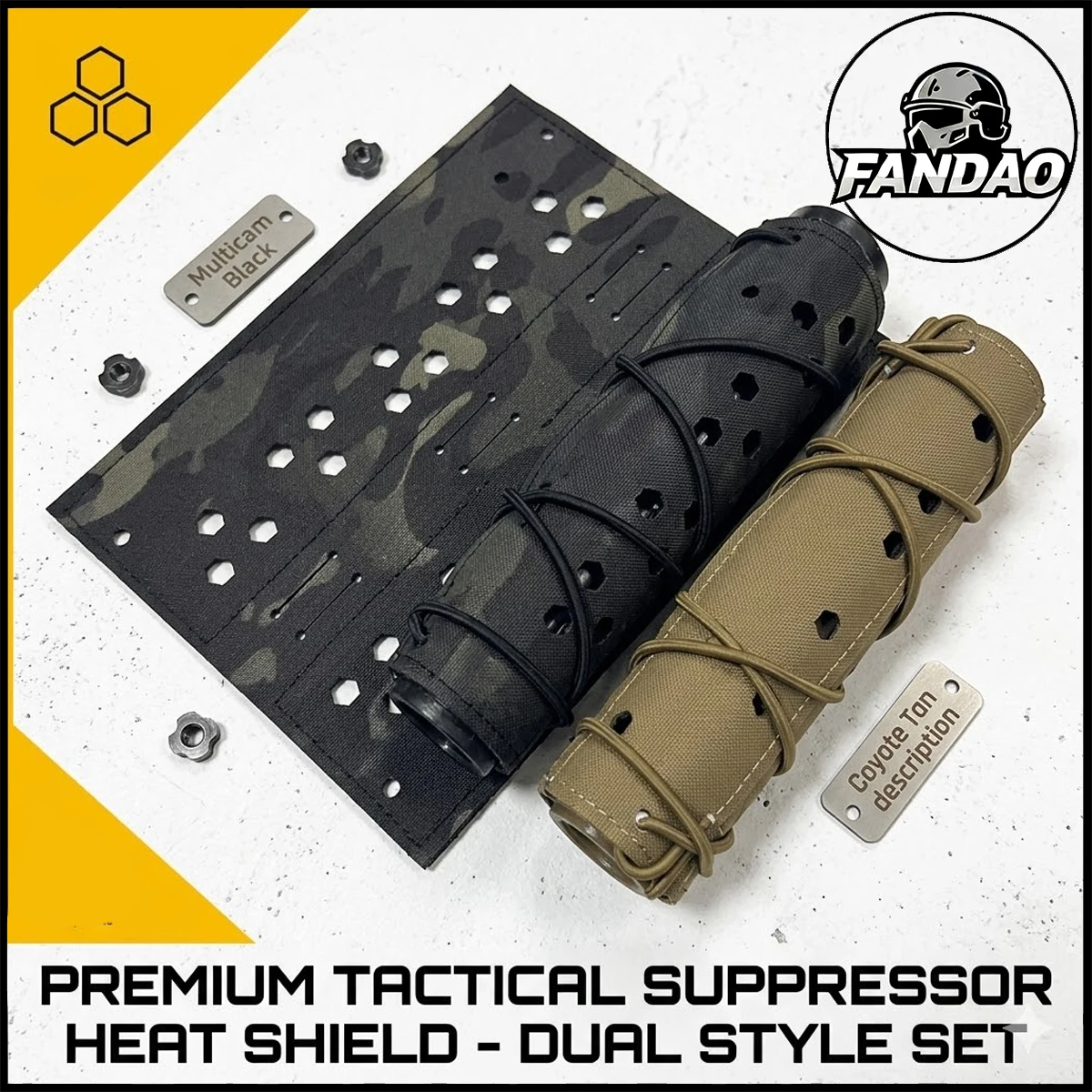 

7'' Tactical Suppressor Cover Airsoft Barrel Shroud Protective Sleeve Military Camo Heat Shield Guard Gear for Hunting Shooting