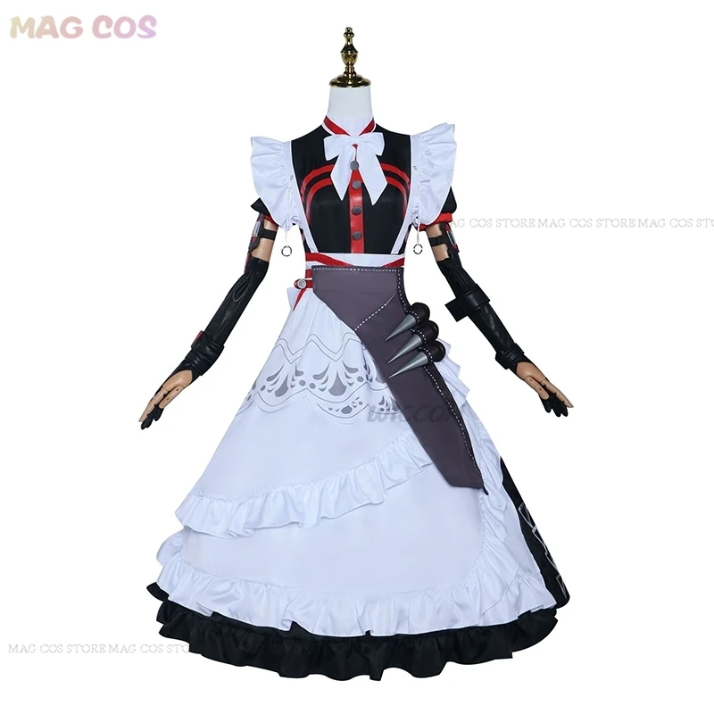 女性のためのアニメzenlessゾーンゼロコスプレ衣装、Vivicsillt maid attide and wig、alexandrina、コスプレ、ゲーム、パーティースーツ