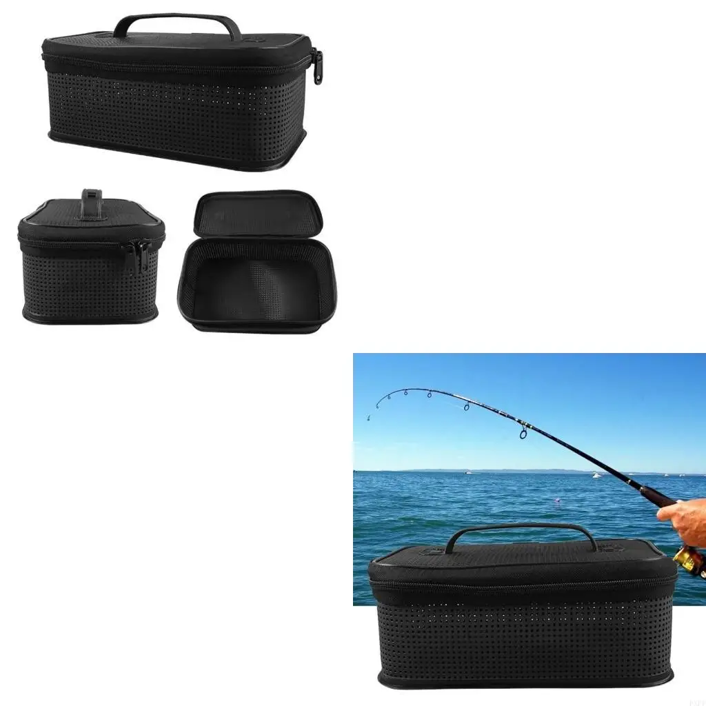 

Large Capacity Fishing Gear Bag with Handle Zipper Closure Mesh Bag Durable
