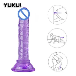 Mini Crystal Jelly Dildo gallo erotico con forte ventosa giocattoli del sesso per le donne uomini realistico pene Dick anale G-spot simulazione