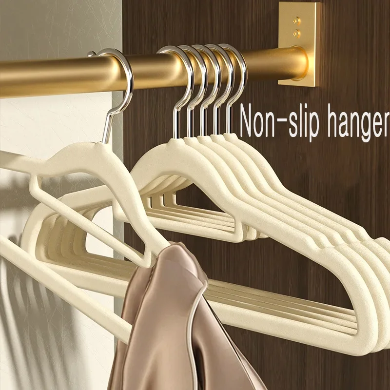 Hangers 10 Pack Non-Slip Non-Trace Flocking Rack Space Saving Hangers For Dorm Room Closet