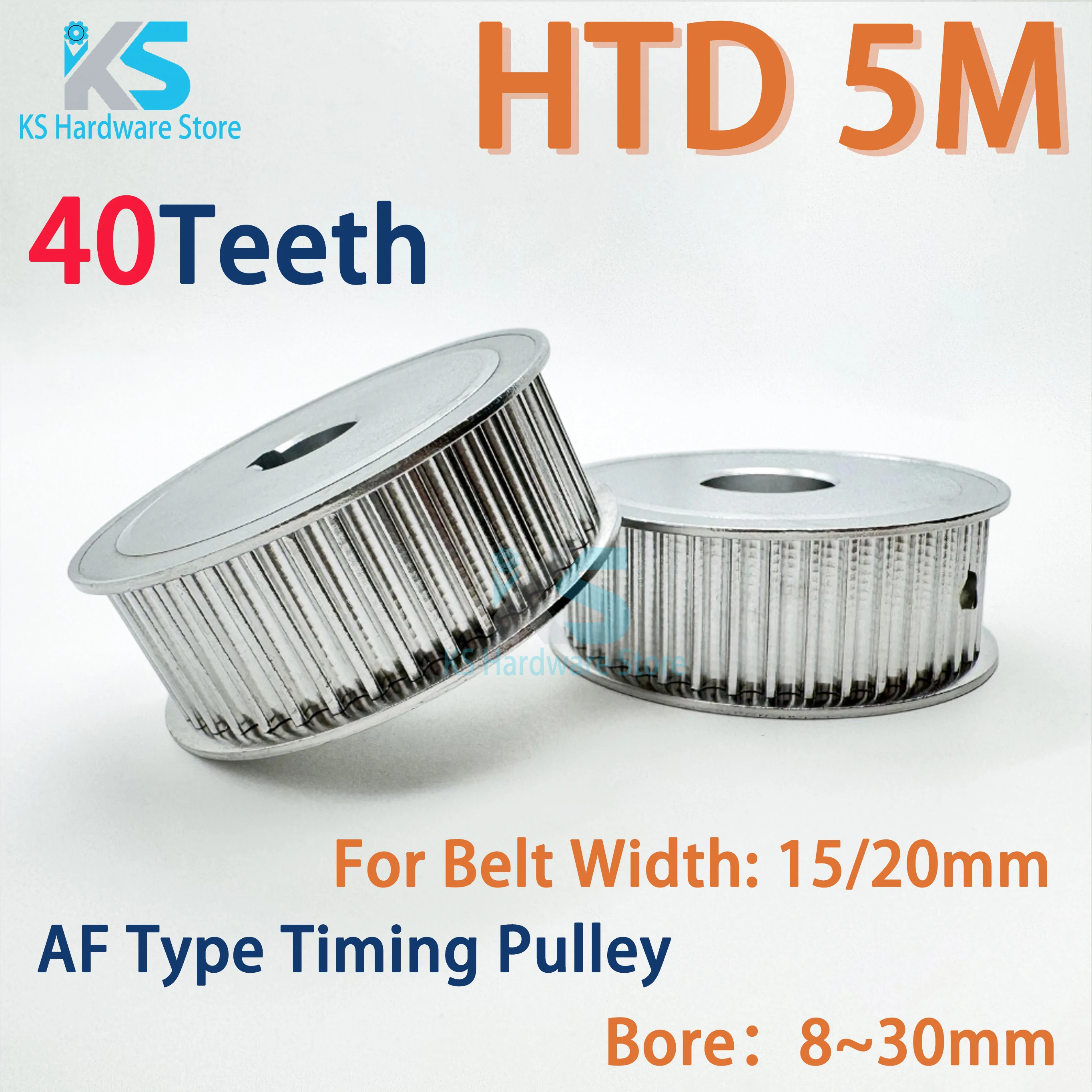 40Teeth HTD5M 타입 40T 타이밍 풀리 내경 8/10/12/14/15/16/17/20/22/24/25/28mm 5mm 피치 폭 15/20mm 타이밍 벨트 풀리
