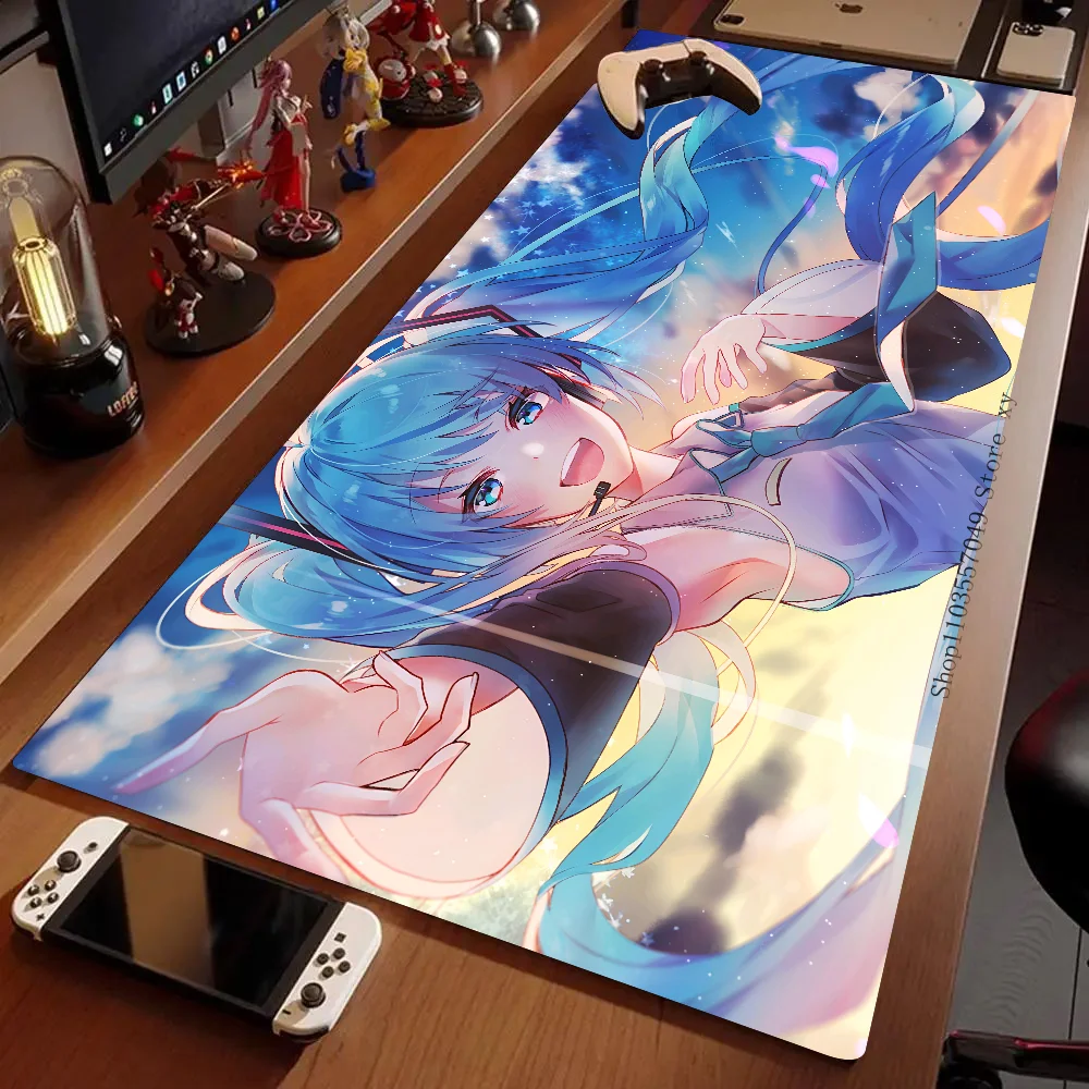 Anime H-Hatsune M-Miku Mousepad Large Gaming Mouse Pad LockEdge Thickened Computer Keyboard Table Desk Mat