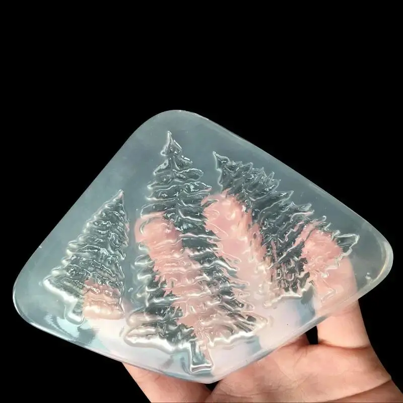1Pc New DIY Epoxy Casting Craft Supplies 3D Christmas Tree Silicone Resin Mold Transparent Liquid Jewelry Xmas Pendant Accessory