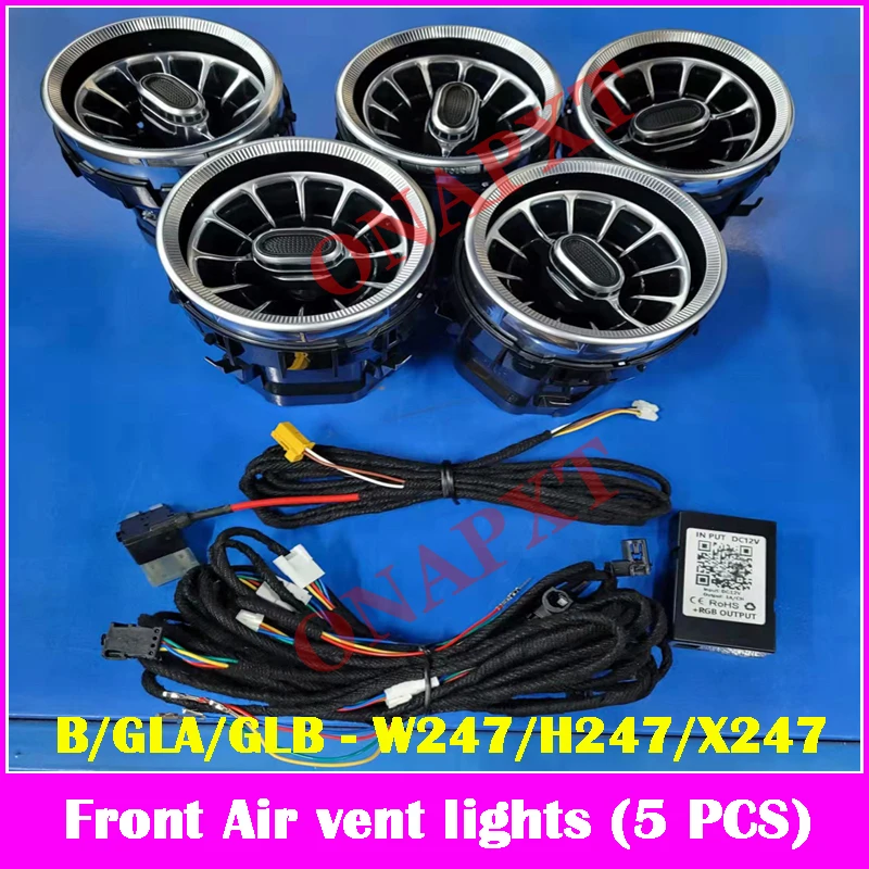 Led Voor Benz A/C/E/S/V/Cla/Gla/Glc W176 W205 w213 W222 W447 W117 W156 X253 Bluetooth App Nozzle Omgevingslicht Air Vent Turbine