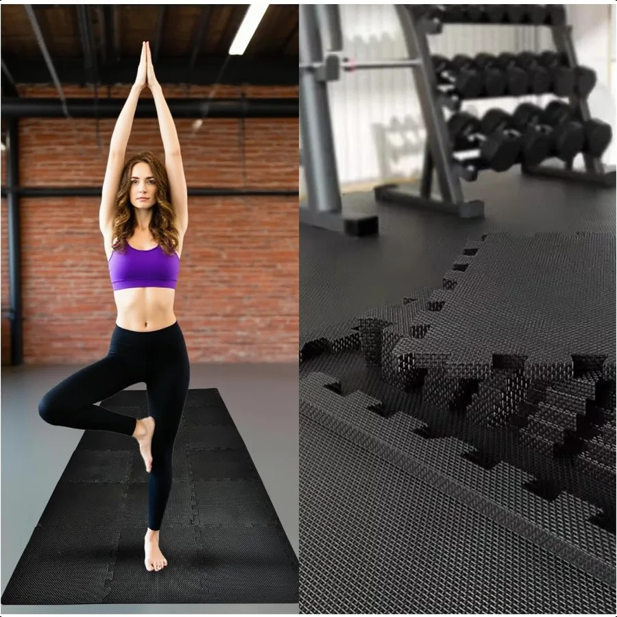 3x6 أقدام الحصير رغوة المتشابكة 18 حزمة 0.47 "(12 مللي متر سميكة الصالة الرياضية الحصير للتدريبات المنزلية ممارسة ولعب بلاط اللغز للمنزل #5