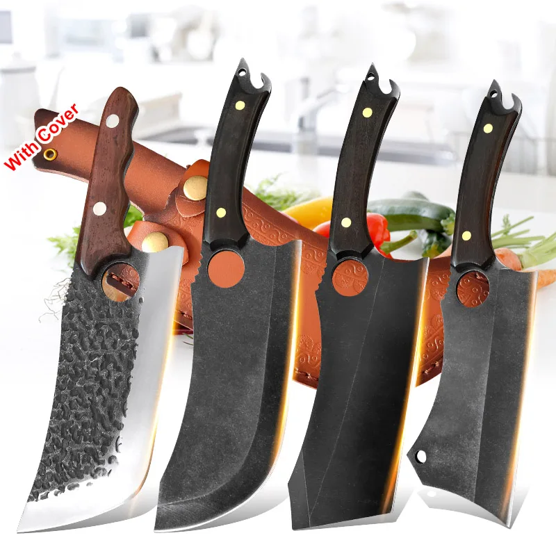 

Kitchen Knives Butcher Cleaver Meat Vegetables Knife Stainless Steel Wooden Handle Household Chef Knife Handmade Forged Knife