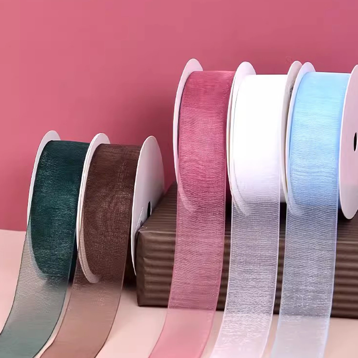 5 Yards schiere Chiffon band geeignet für Geschenk verpackung, Hochzeits dekor, Wohnkultur, Mädchen Haarschmuck handgemachte DIY
