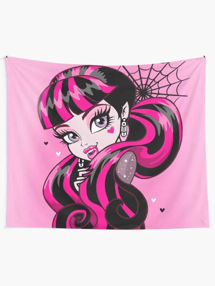 Draculaura Pink Print Tapestry Wall Decorations Bedroom Decor Aesthetic Things To The Room