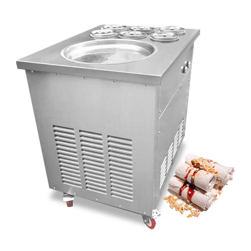 

OEM Таиланд морозильная машина для замораживания жареного мороженого Многофункциональная пищевая роликовая машина для мороженого с сертификацией CE