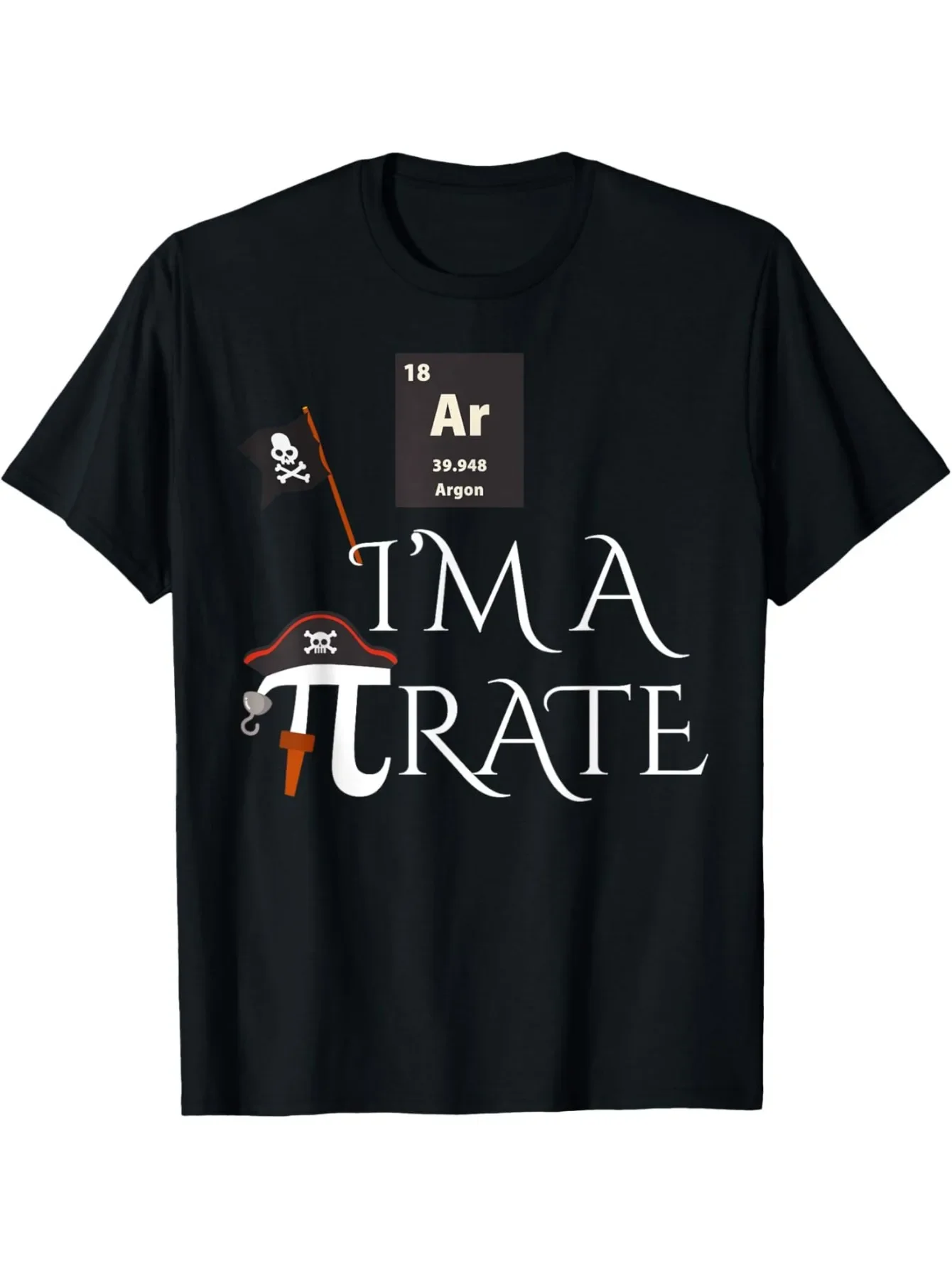 

I'm A Pi Rate Chemistry Pun Graphic Tee Men's Short Sleeve Cotton T-Shirt