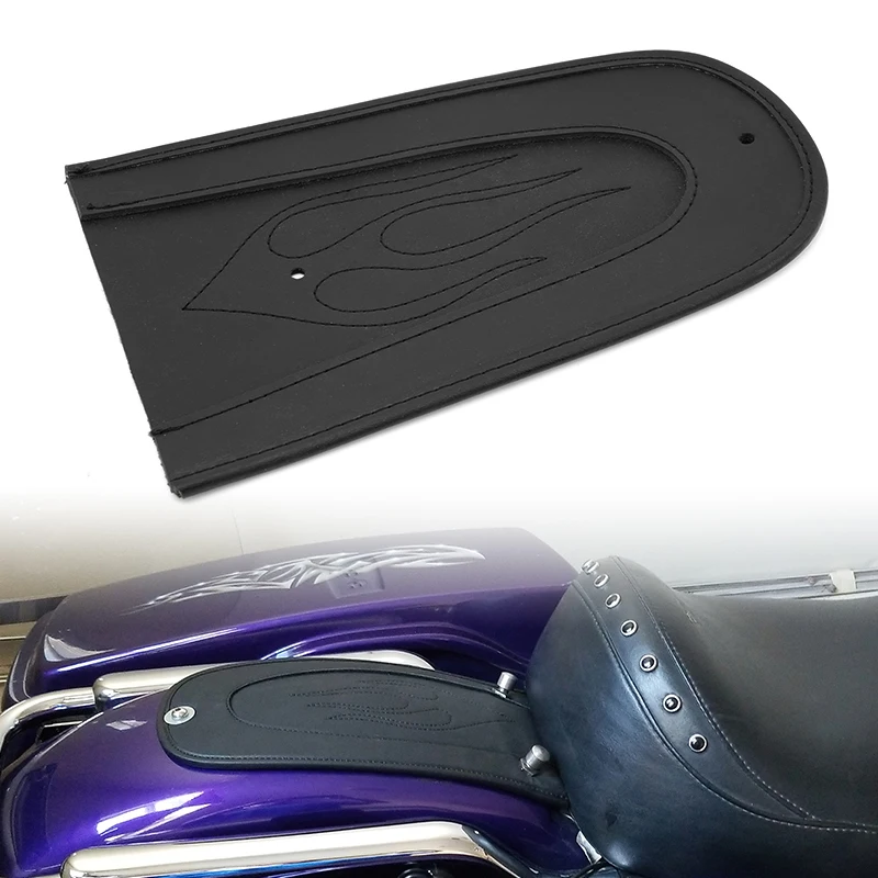 Flame Stitch Leather Motorcycle Black Rear Fender Bib Cover Pad Accessories Fit For Harley Sportster 883 1200 2004-up