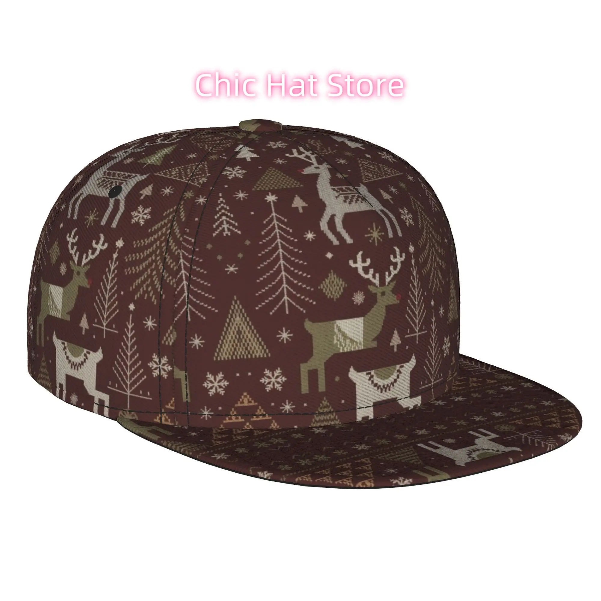 1pc Red Hearts on Checkered Background Fully Printed Hip-Hop Caps, Baseball Caps, Stylish Flat-Brimmed Baseball Caps, Sports Out