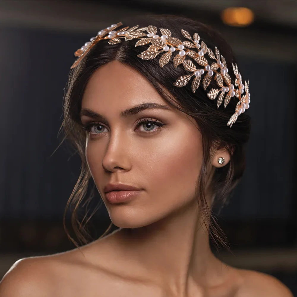 Diadème pour filles et femmes, bandeau de mariage, accessoires de cheveux, Style bohémien, coiffure tressée, vigne de cheveux, perles, diadème de mariée pour femmes