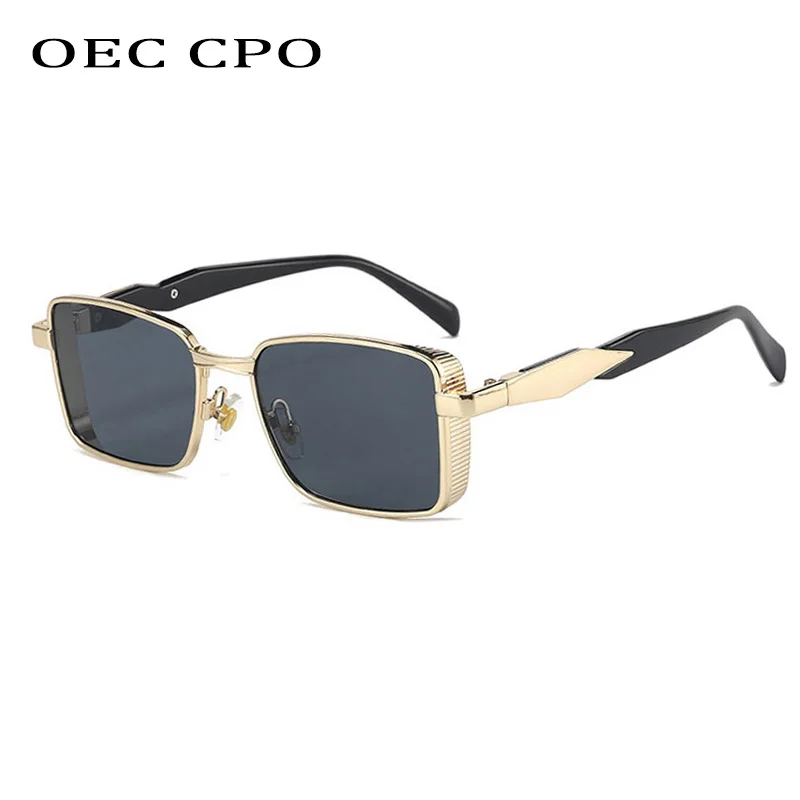 

Punk Alloy Square Sunglasses Men Women Luxury Metals Frame Shades UV400 Outdoor Punk Sun Glasses Female Eyewear Oculos De Sol