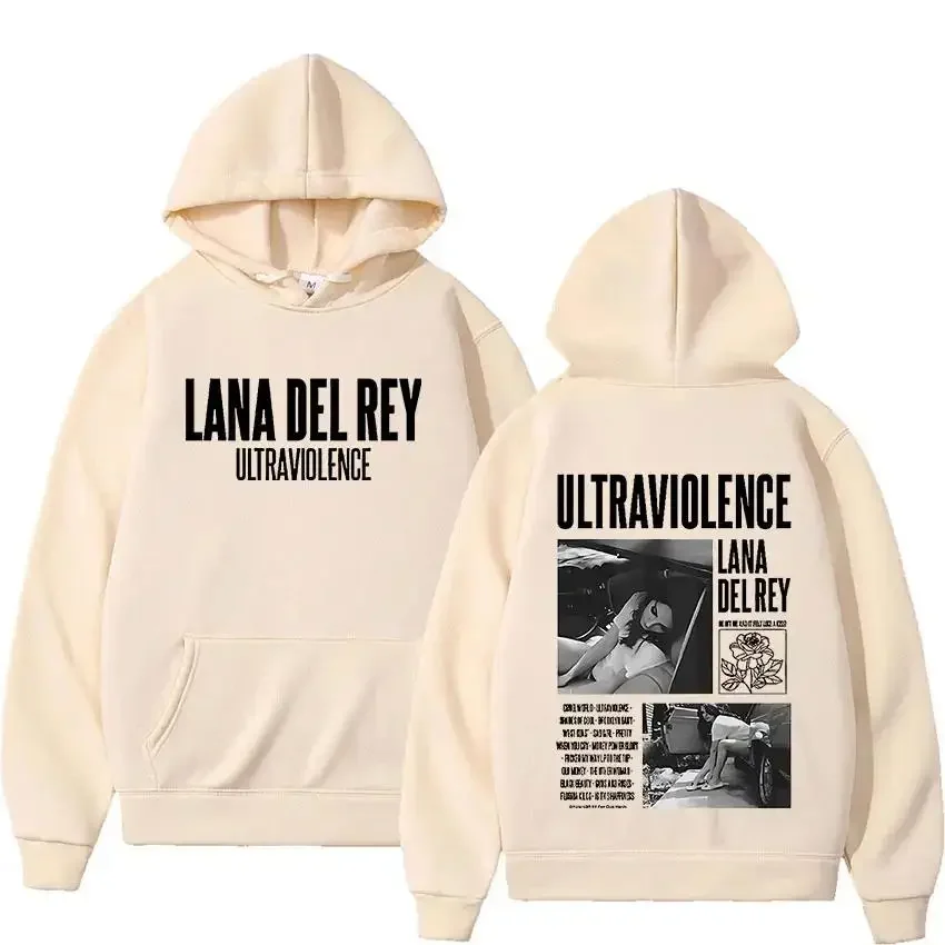 Singer Lana Del Rey Hoodies Men Women Hip Hop Printed Y2k Streetwear Clothing Fleece Comfortable Casual Loose Sweatshirts