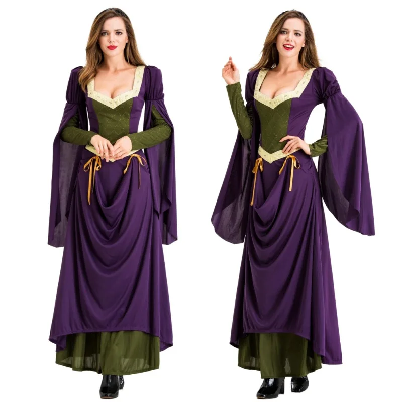 

Halloween Cosplay Costume Retro Palace Queen Long Dress Medieval Theme Party Role Playing Outfit Adult Women