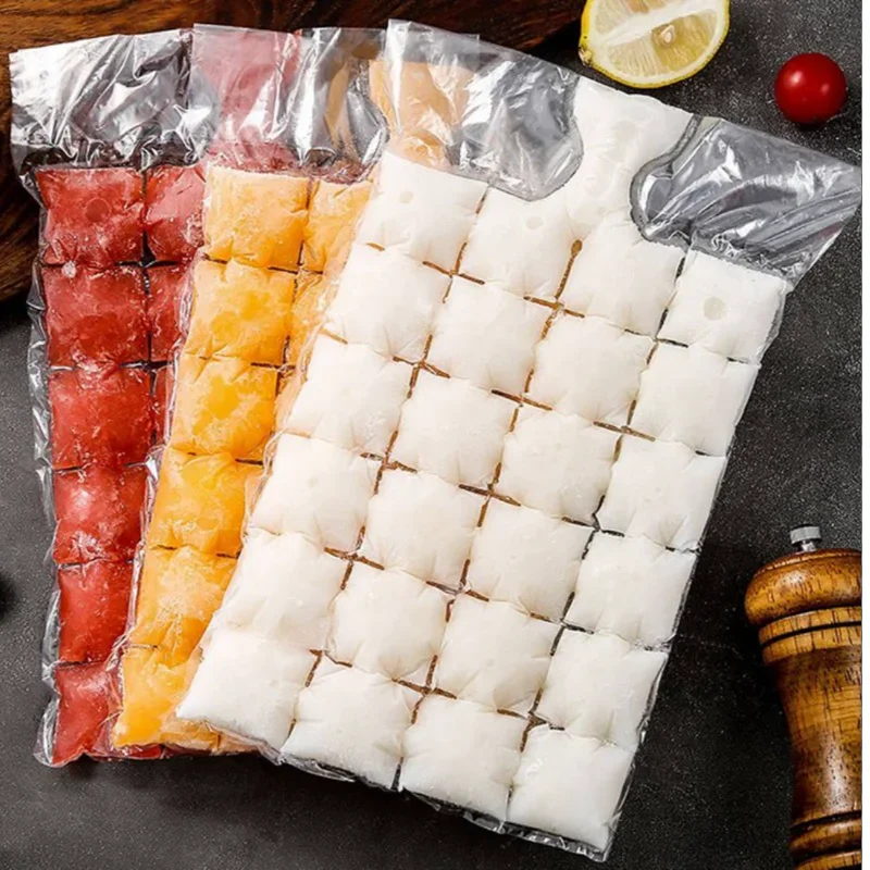 

DIY disposable ice cube bags self-sealing ice cube bags transparent quick-frozen ice mold bags kitchen gadgets 10 pack