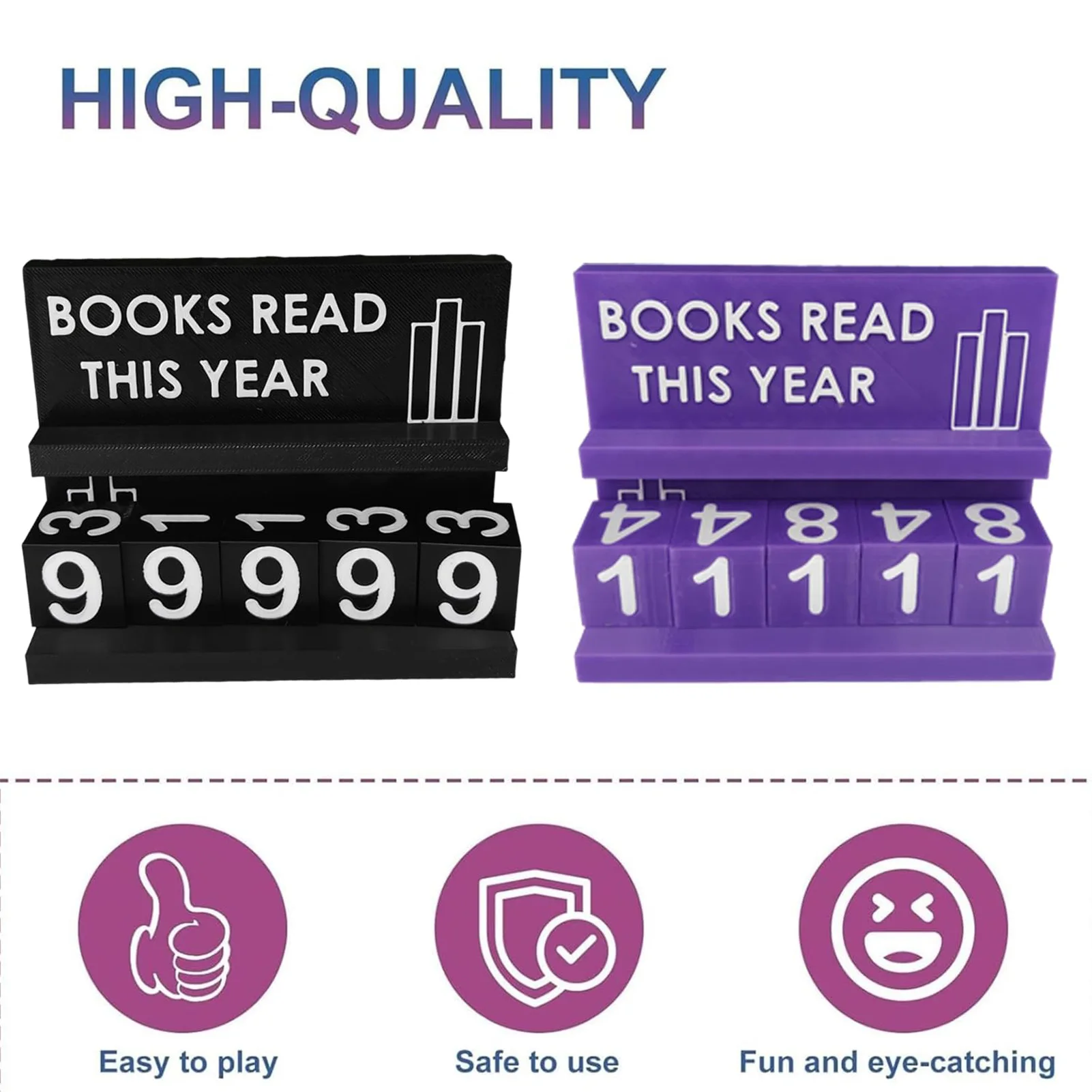 Book Read This Year Counter Book Counter Sign Reading Goal Tracker Gift for Book Lovers & Speed Readers