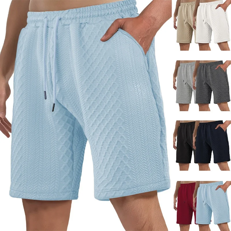 Loose Breathable Summer Casual Men's Shorts Elastic Straight Leg TK Flower Patterned Fabric Knot Waistband Lightweight Pants
