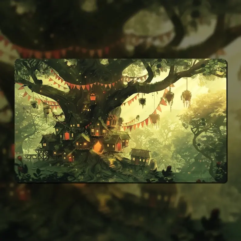 Large Mouse Pad Fantasy Forest Woodland 900x400mm, Gaming Desk Mat Keyboard Pad for Gamer Setup & Desk Decor