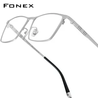 Montura de gafas de titanio FONEX para hombre, gafas cuadradas de diseño de marca, monturas de gafas japonesas ultraligeras de alta calidad 85641