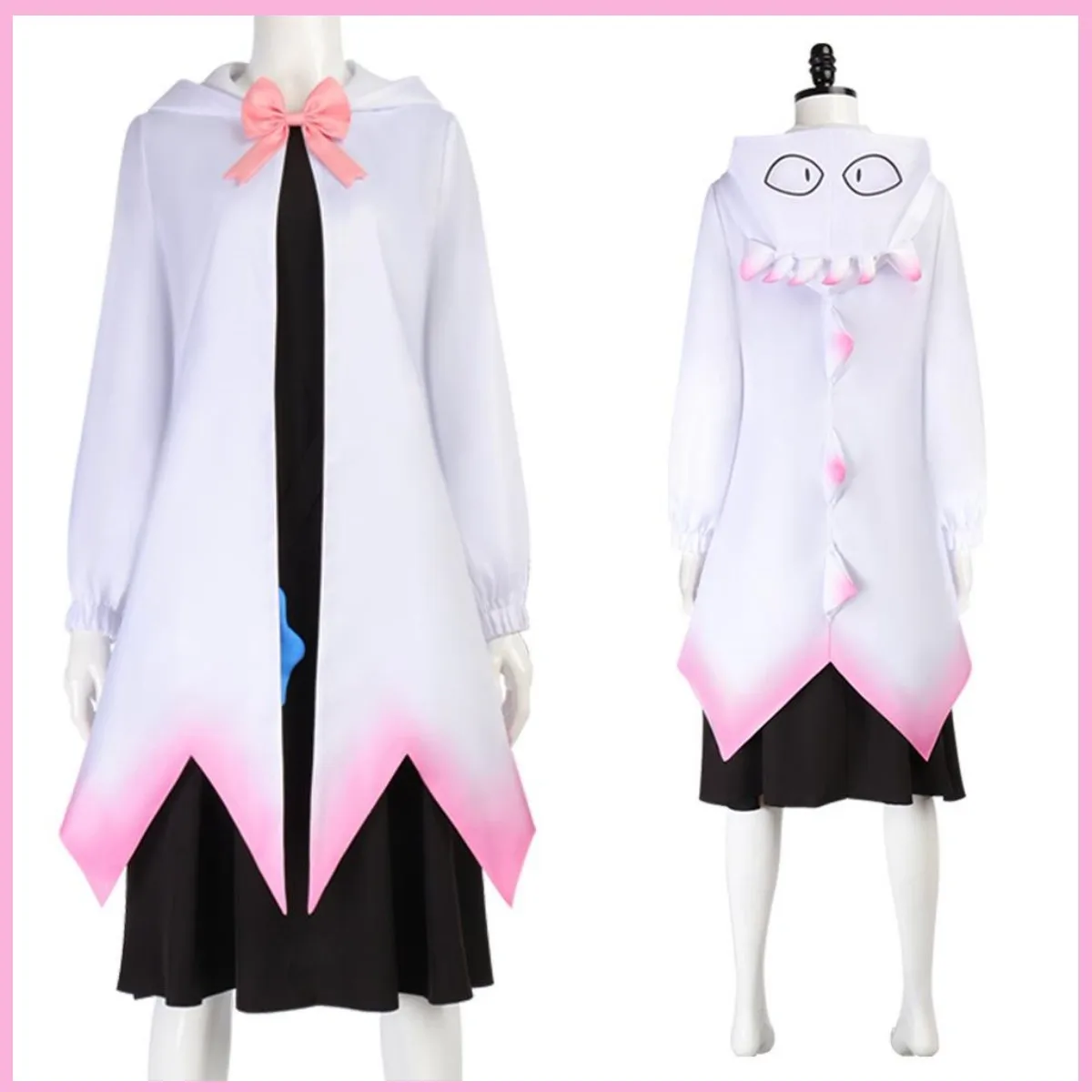 XqNew Anime SPY×FAMILY Anya Forger Cosplay Costume White Cloak Dress Uniform Full Set Wig Woman Cute Halloween Suit view 2