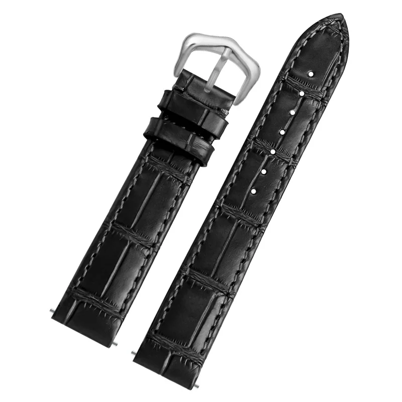 Quick release leather strap 15.5mm 17.5mm For Cartier Santos 38mm Small Medium Dumont strap pin buckle watch belt bracelet blue